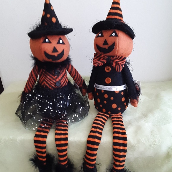 🛍️ Mr & Mrs Pumpkin Dolls Set 2 NEW - Picture 3 of 15